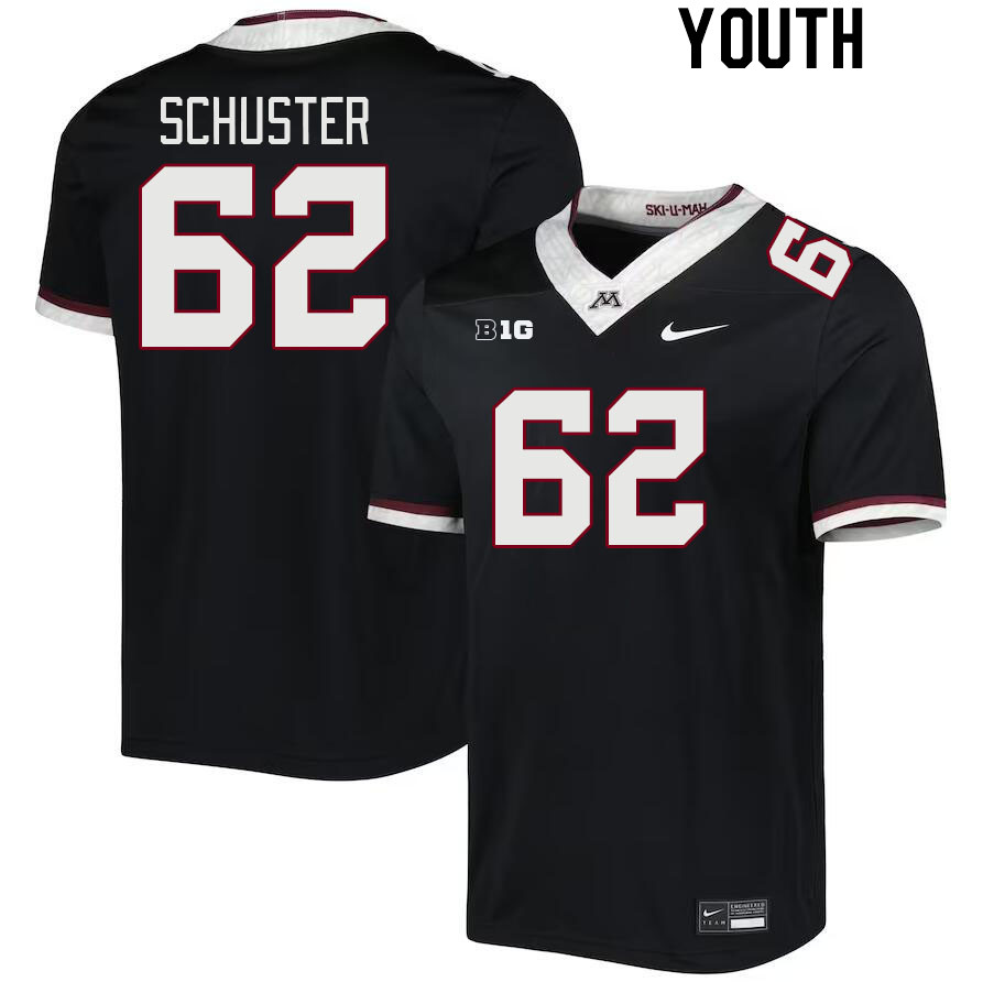 Youth #62 Jacob Schuster Minnesota Golden Gophers College Football Jerseys Stitched-Black - Click Image to Close